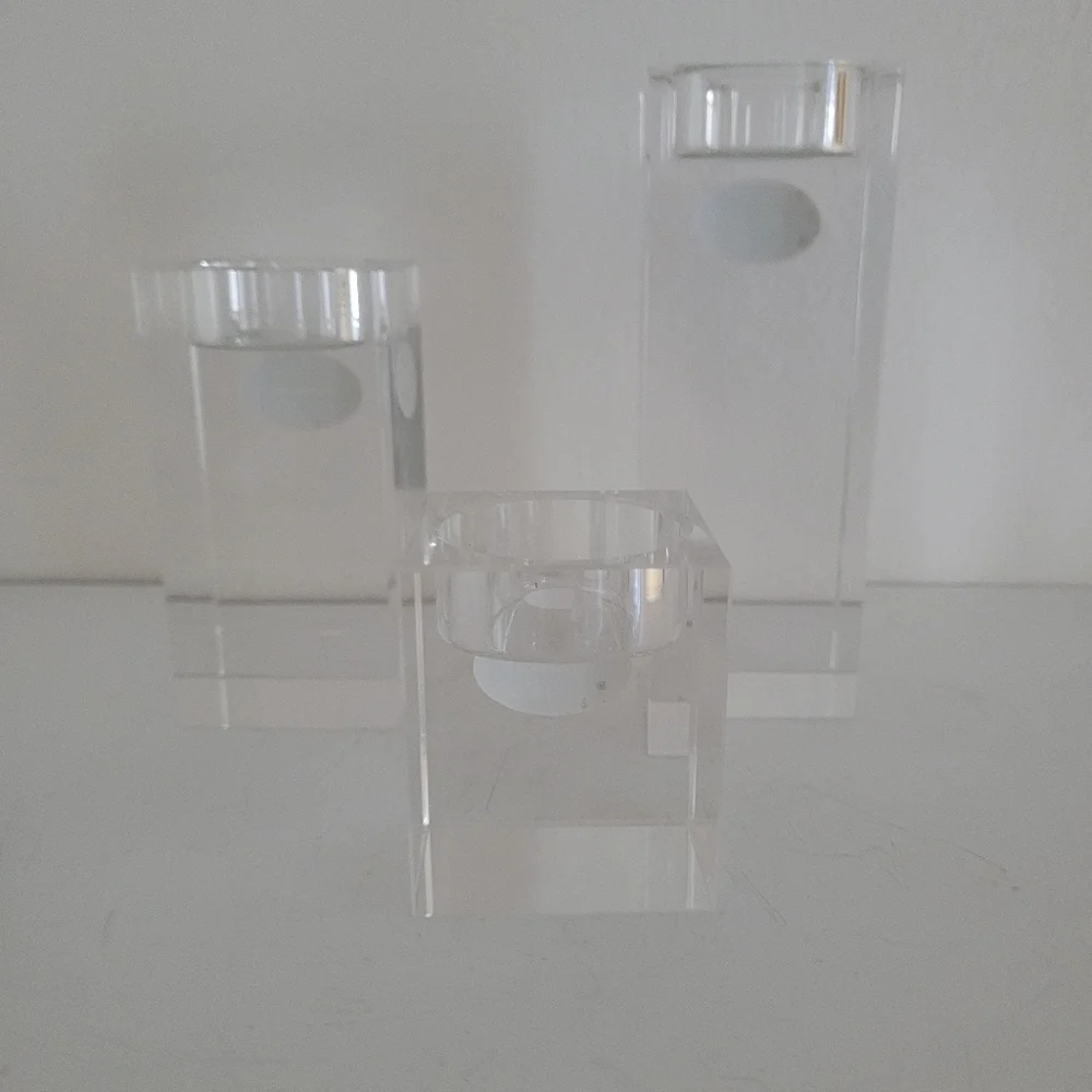 Le Lens Amazing Home Crystal Modern Candle Holders Set Of 3